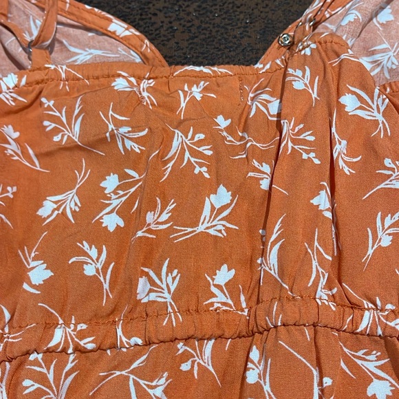 NWOT Sunset west, Rhema, FAUX wrap maxi dress, orange size small - Picture 3 of 4